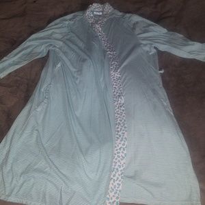 Cute green and white robe